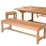 set 181 -- 39 x 78-118 inch rectangular extension table - closed position with rialto backless chairs (ch-0130) & classic backless benches (ch-067 r)